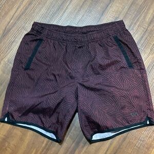 Men's Yogger Shorts (Maroon Patterned)